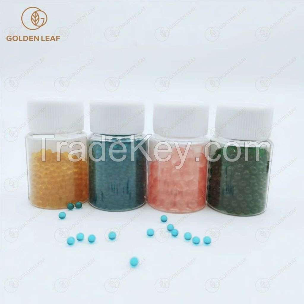 Food Grade Compound Typical Menthol Capsules Blasting Beads Inserted in Tobacco Filter Rods for Packaging 