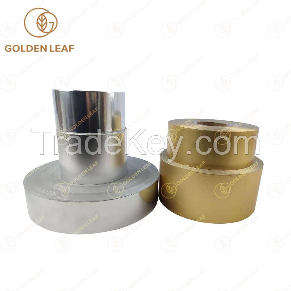  Eco-Friendly Low Cost Printed Laminated Transferred Vacuum Aluminum Foil Paper Inner Liner for Tobacco Cases Packaging 