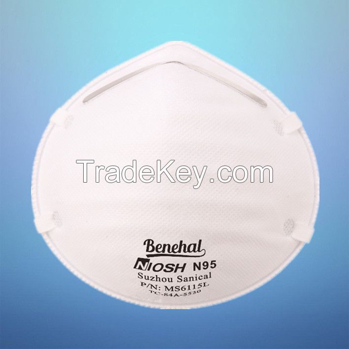 Disposable Respirator N95 masks Benehal MS6115 made in China