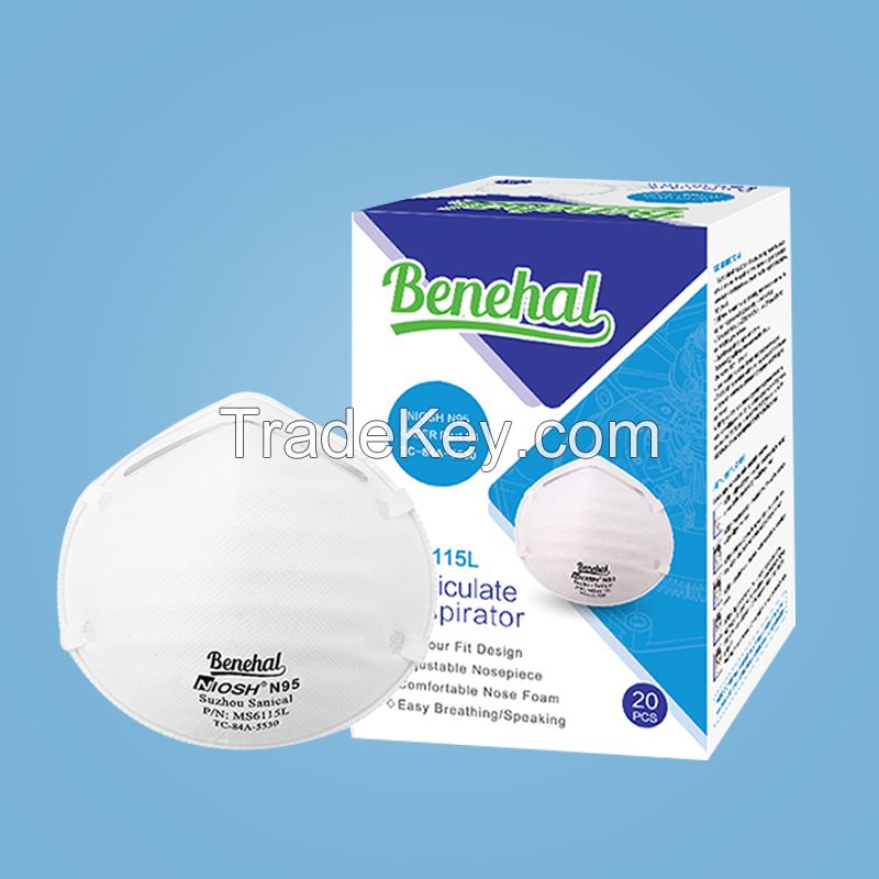 Disposable Respirator N95 masks Benehal MS6115 made in China