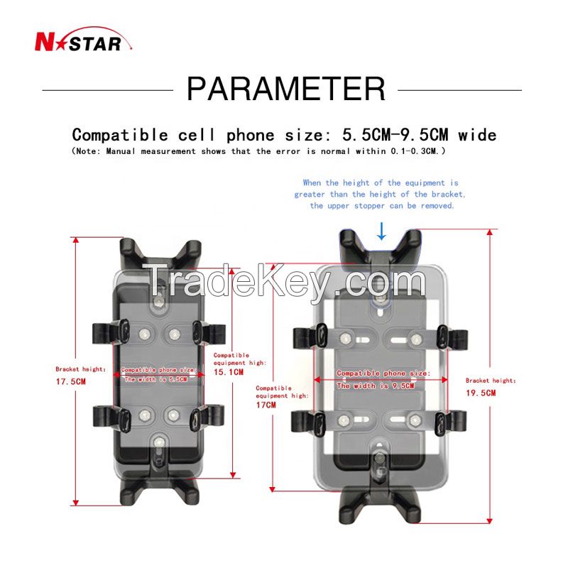  Motorcycle Cell Phone Holder Finger Grip RAM Accessories with Handlebar U Bolt Base Car Truck UVT RAM Mounts