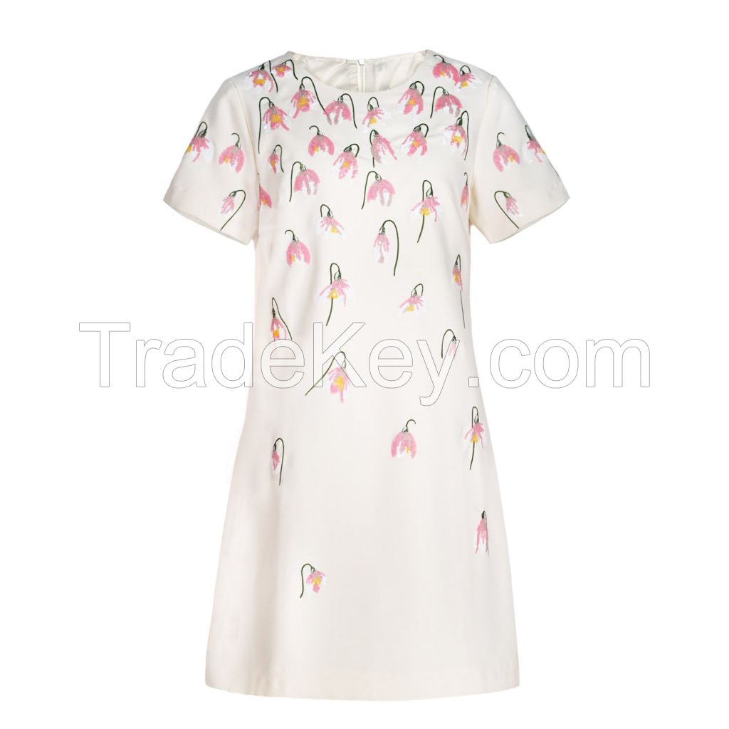 Sequin Flower Pattern Women's Dress