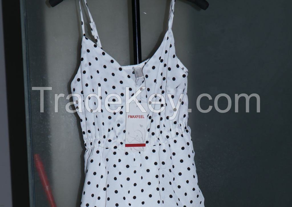 FMAXFEEL women Sling polka dot dress