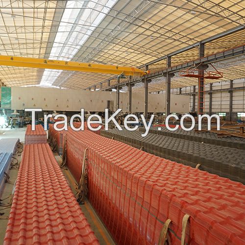 Fire Resistant Buildings Materials Spanish Design ASA Roof Tile Plast