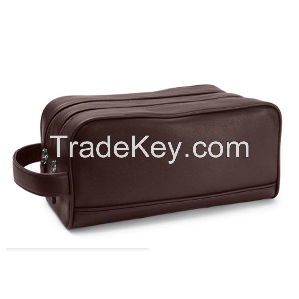 Wholesale Custom Luxury Leather Travel Makeup Case Pouch Cosmetic Bag with Zipper