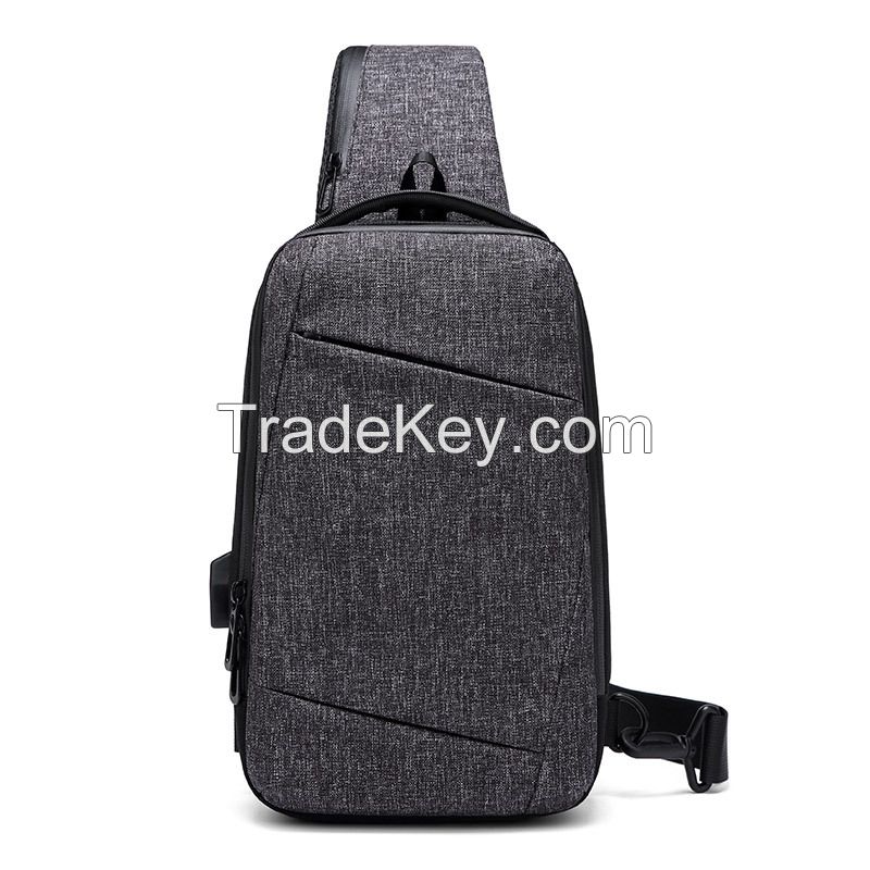 Chest Bag with USB Charging Port Crossbody for Men Women Lightweight Hiking Travel Backpack