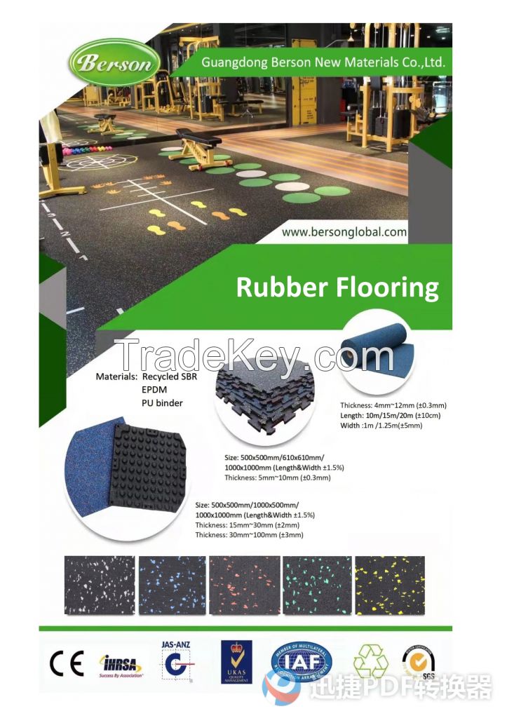 Hight Quality Gym mat Rubber Floor for Gym and Sports flooring