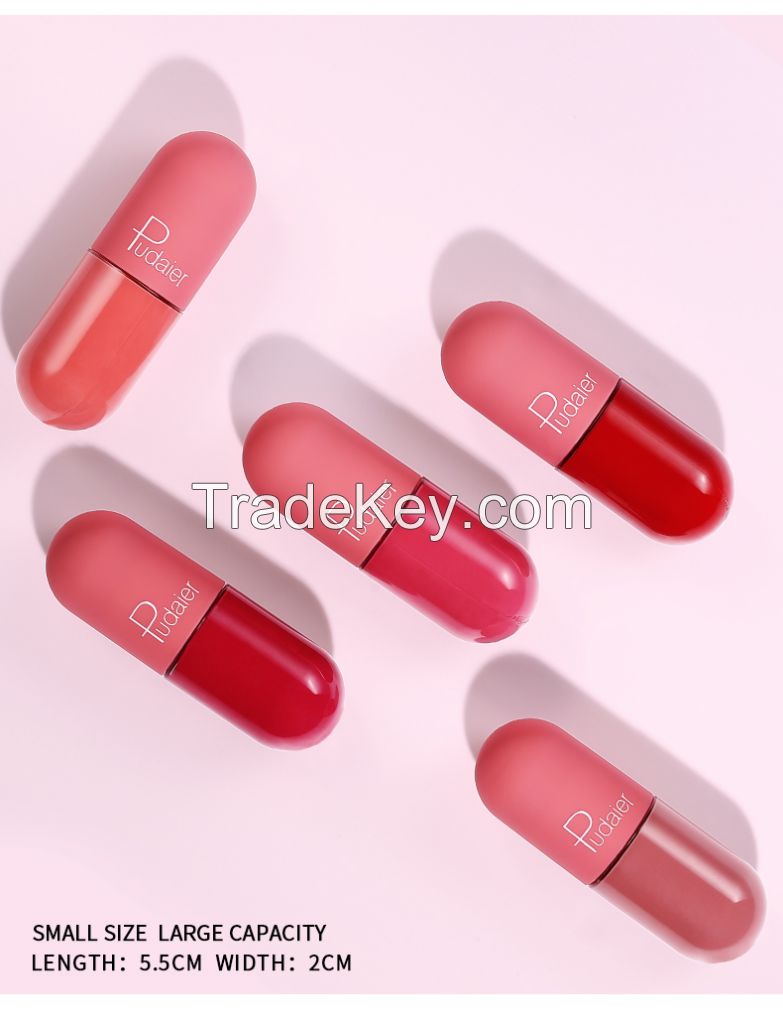 Capsule Matte Lipstick Lip Makeup Kit, Velvety Liquid Lipstick Waterproof Long Lasting Durable Beauty Cosmetics lipstick 