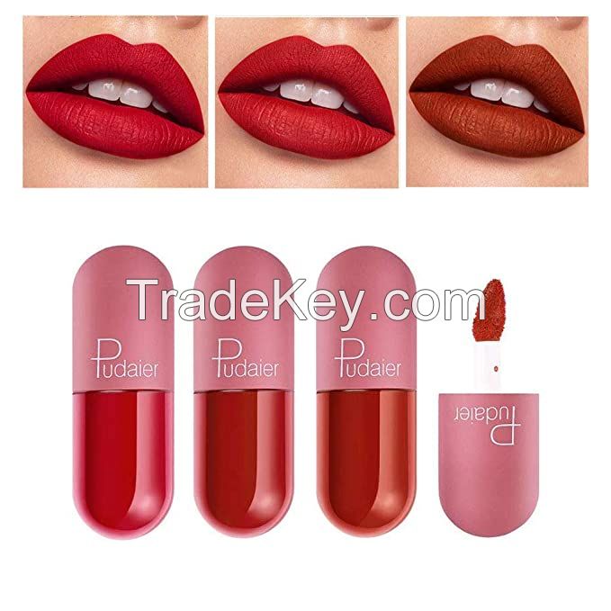 Capsule Matte Lipstick Lip Makeup Kit, Velvety Liquid Lipstick Waterproof Long Lasting Durable Beauty Cosmetics lipstick