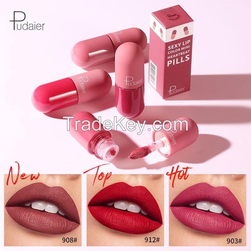 Capsule Matte Lipstick Lip Makeup Kit, Velvety Liquid Lipstick Waterproof Long Lasting Durable Beauty Cosmetics lipstick