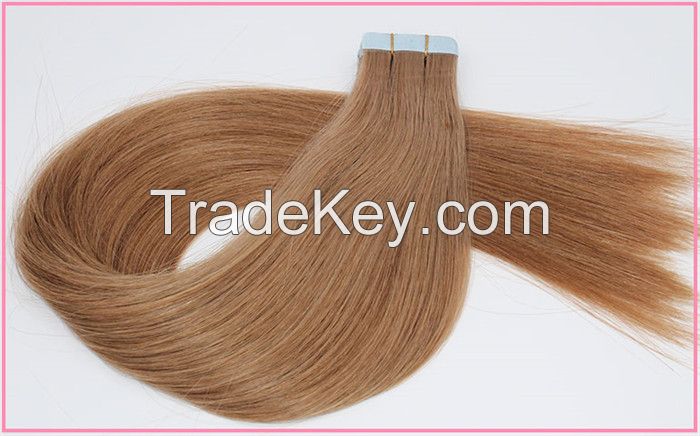 Hair Product Wholesale Double Drawn Remy Tape In Hair Extensions European Virgin Human Tape Hair Extension