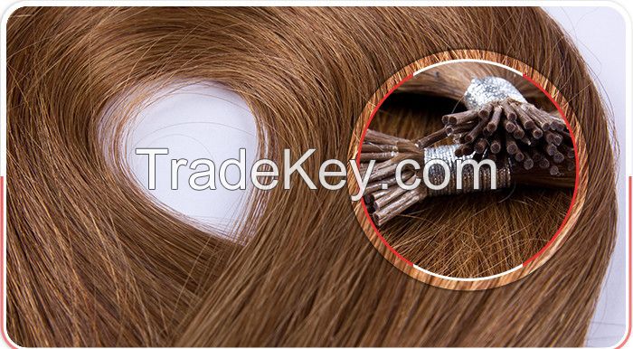 100% Brazilian Human Hair Extension I-Tip Keratin Hair Silky Straight