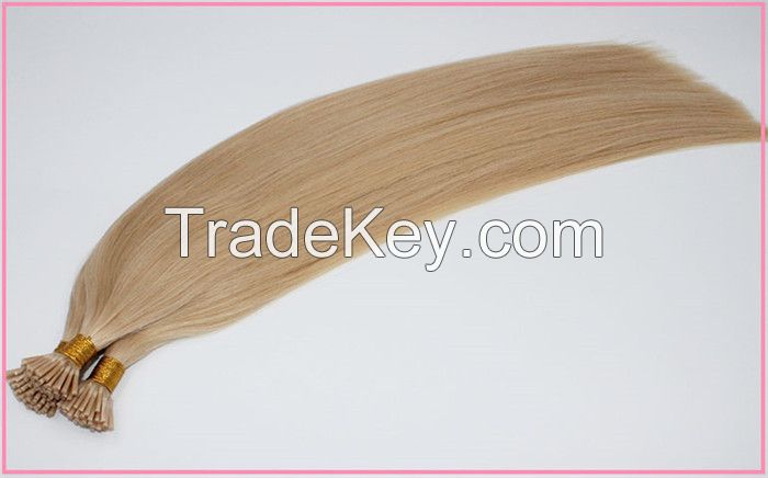 100% Brazilian Human Hair Extension I-tip Keratin Hair Silky Straight