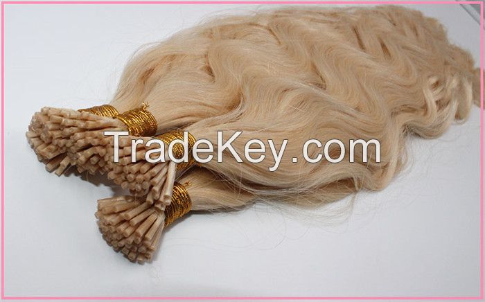 100% Brazilian Human Hair Extension I-tip Keratin Hair Silky Straight