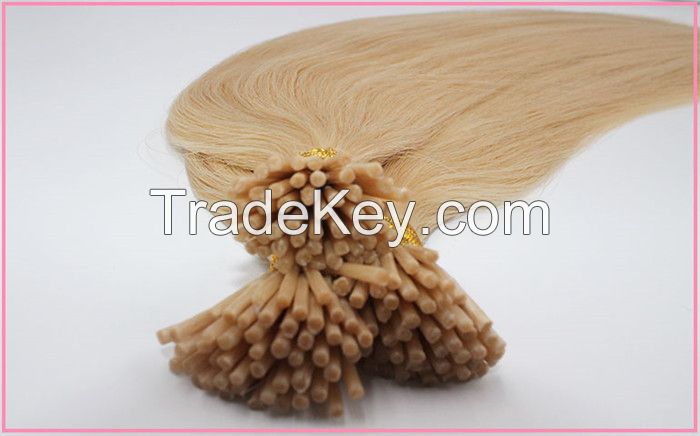 100% Brazilian Human Hair Extension I-tip Keratin Hair Silky Straight