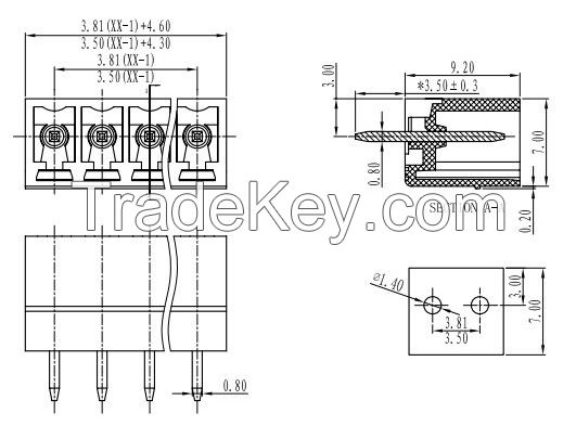 Header  Wire-to-Board 3 Position 2.5mm Row 10A Current Rating 300VAC Volta PCB Terminal Blocks