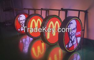 Double Sided Round Circle LED Logo Sign P4 Logo LED Screen