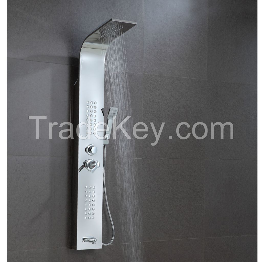 stainless steel shower panel set with faucet hand shower from factory