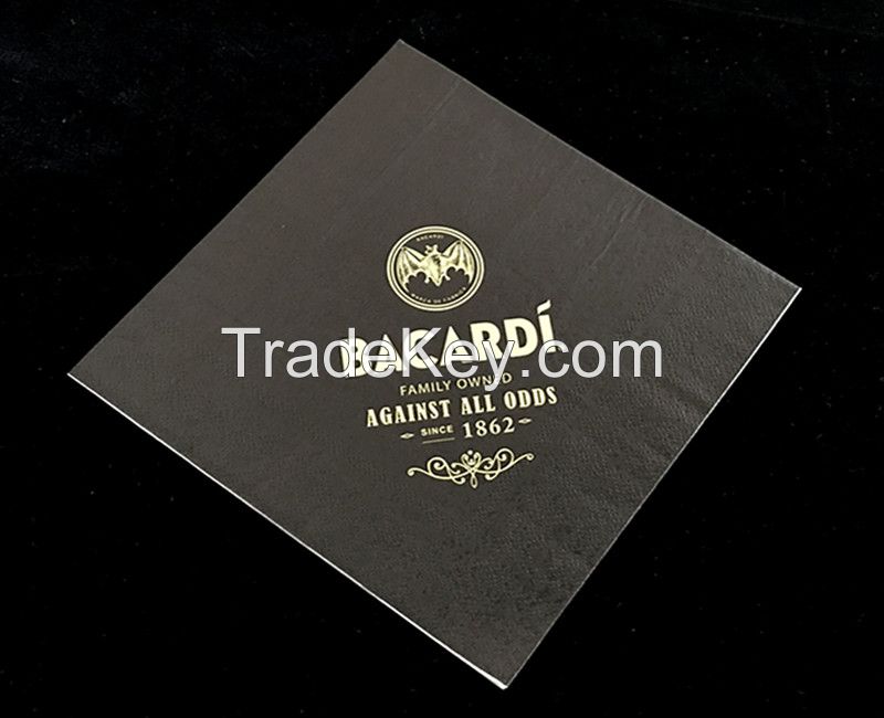 black cocktail dinner  paper napkin