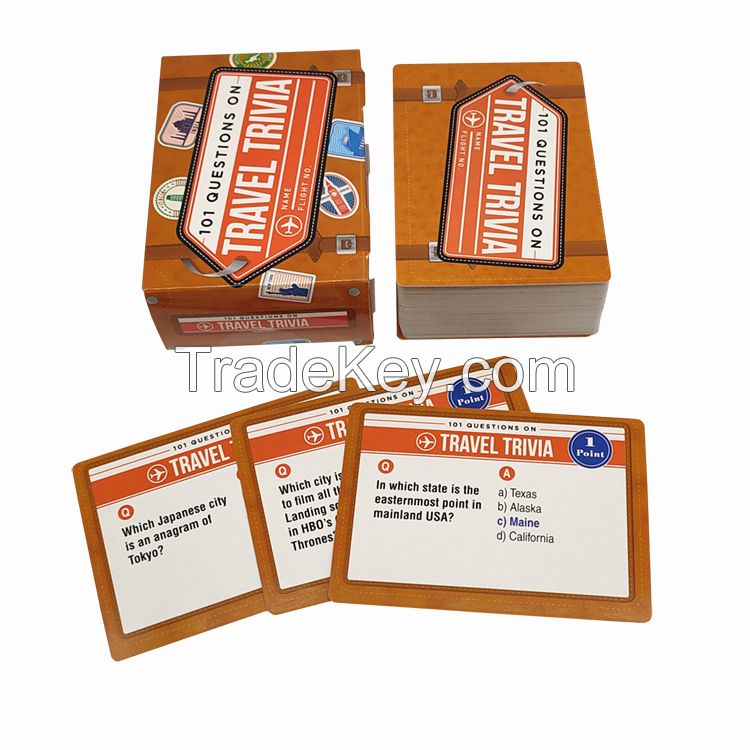 JP083 Manufacturer Supplier Custom Quiz Card Game Printing