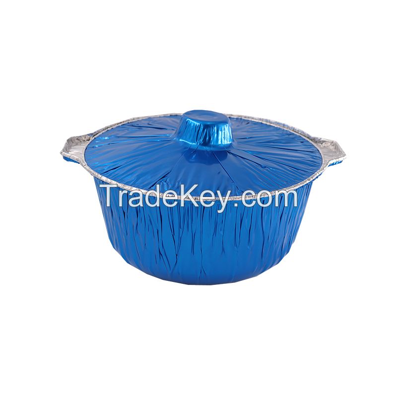 1000ml Blue customizable aluminum foil pot  Aluminum foil Container