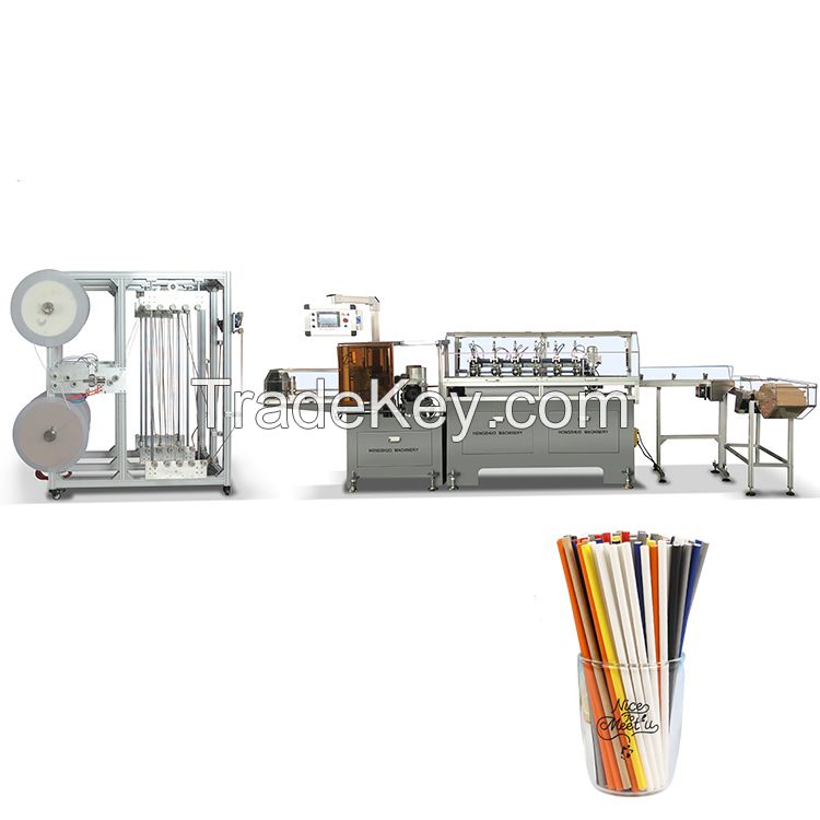 Automatic glue free paper straw making machine