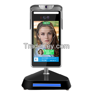 8 inch wall mounted face recognition and temperature measuring machine