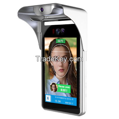 8 inch wall mounted face recognition and temperature measuring machine