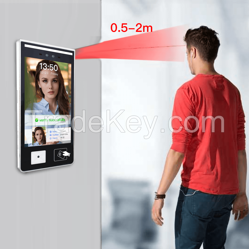 Touch screen wifi access control machine face recognition terminal Support IC card recognition, QR code scanning, advertising playback