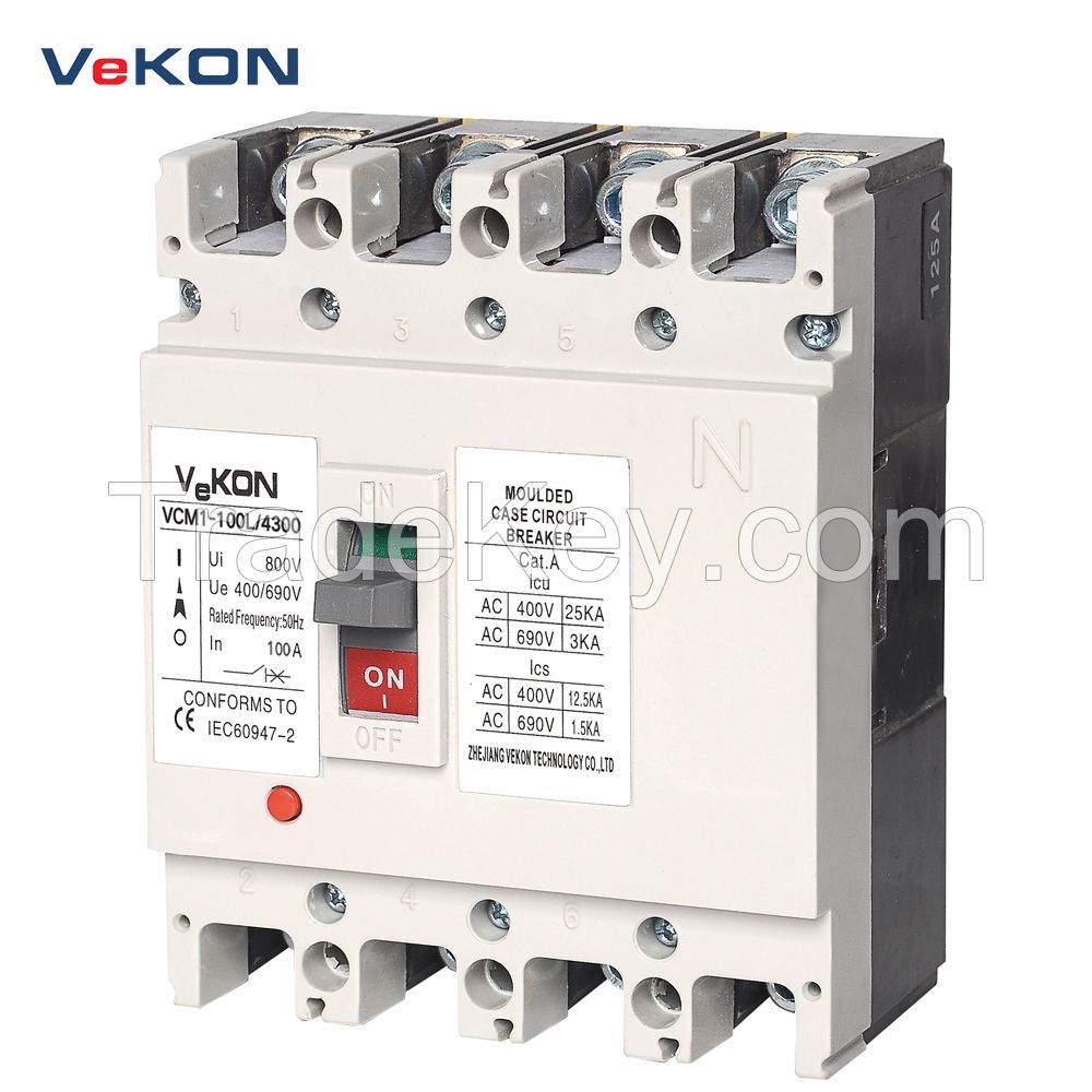 Wholesale VCM1 6A to 1250A 1P 2P 3P 4P Molded Case Circuit Breaker MCCB Price