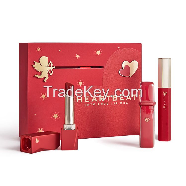 Custom Valentine's Day Drawer Paper Lip Gloss Gift Boxes Luxury Lipgloss Cosmetic Lipstick Package Empty Gift Packaging Box