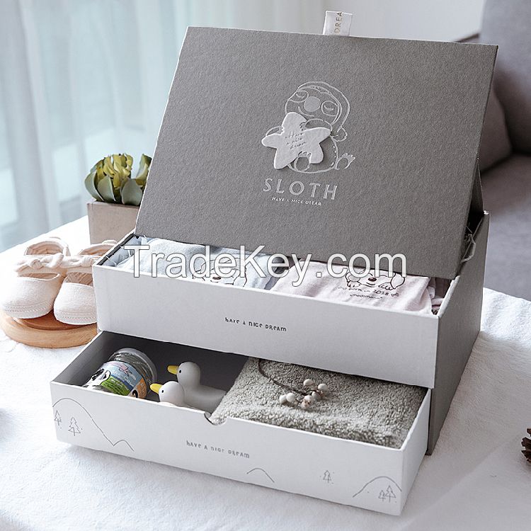 cardboard drawer boxes double layer baby gift box for clothing packaging