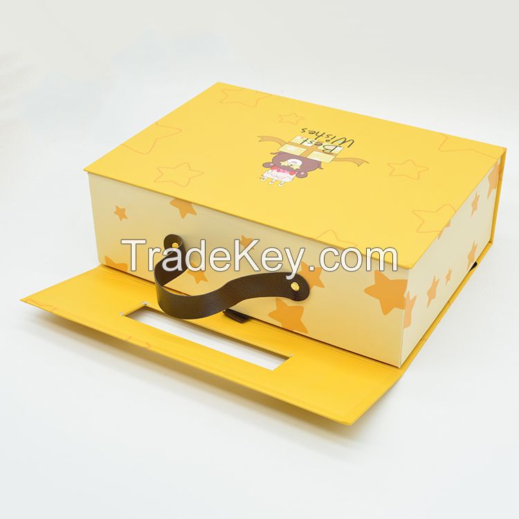 Wholesale custom birthday suitcase shaped kids gift box magnet cardboard gift boxes with 3d pop up and handles