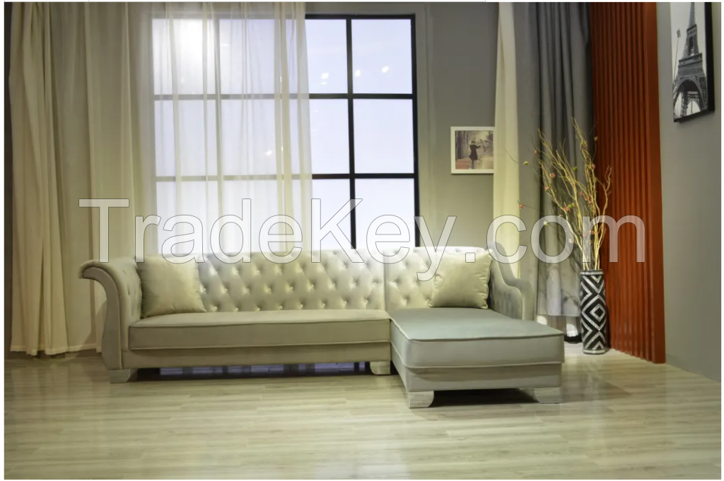 Cheap Sofa Corner Sofa Wooden Sofa Modern Sofa Velvet Fabric Corner Sofa