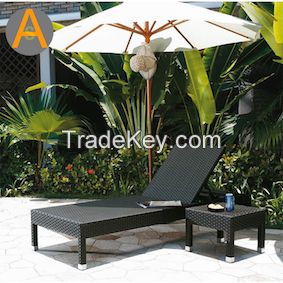 Aluminum Rattan Sunshine Bath Chaise Lounge Outdoor Swimming Pool Sun