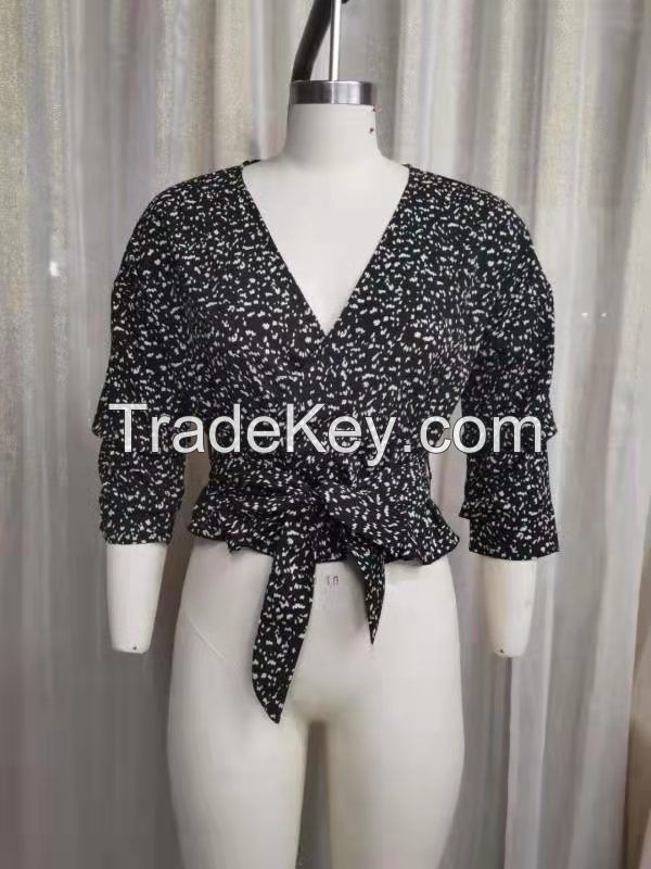 Women printed chiffon blouse