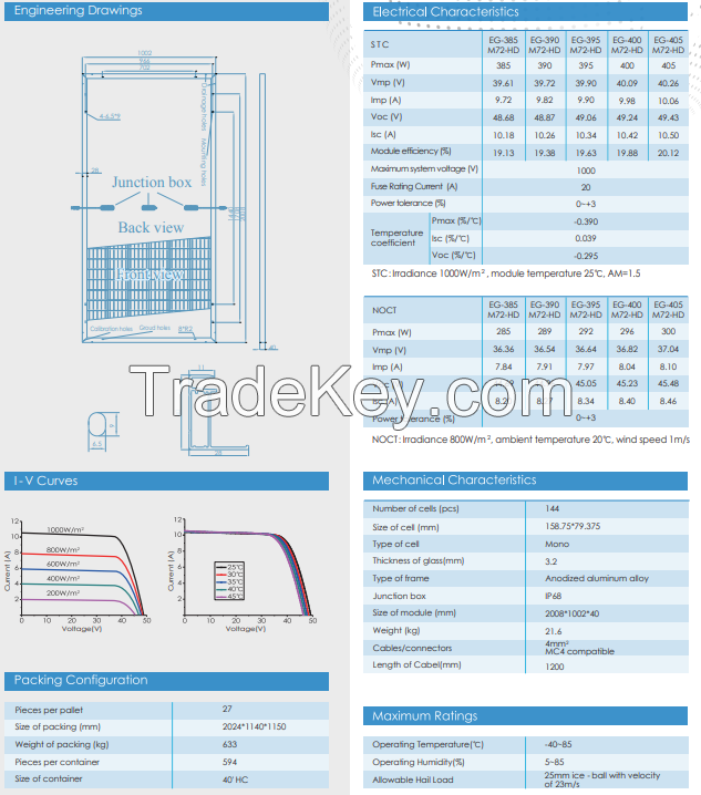 Solar Panels: EG-405M72-HD