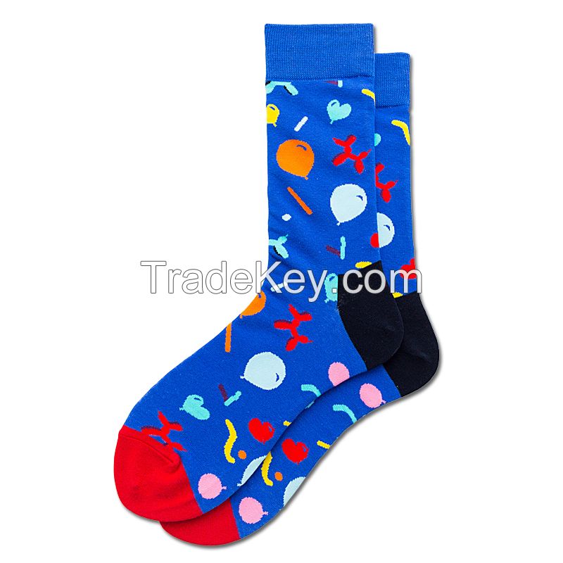 Colorful Patterned Cotton Socks for Men Women Casual Crew Socks