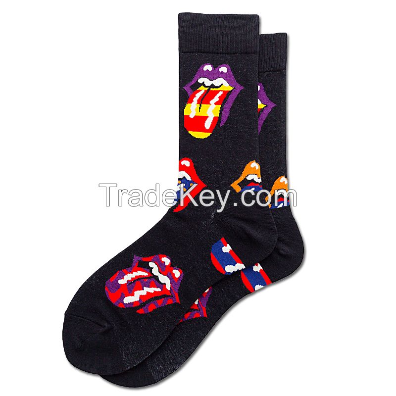 Colorful Patterned Cotton Socks for Men Women Casual Crew Socks