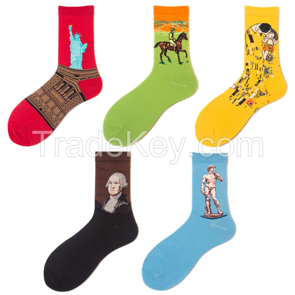 Cotton Socks Custom LOGO Colorful Patterned  for Women Men Kids Babies Socks