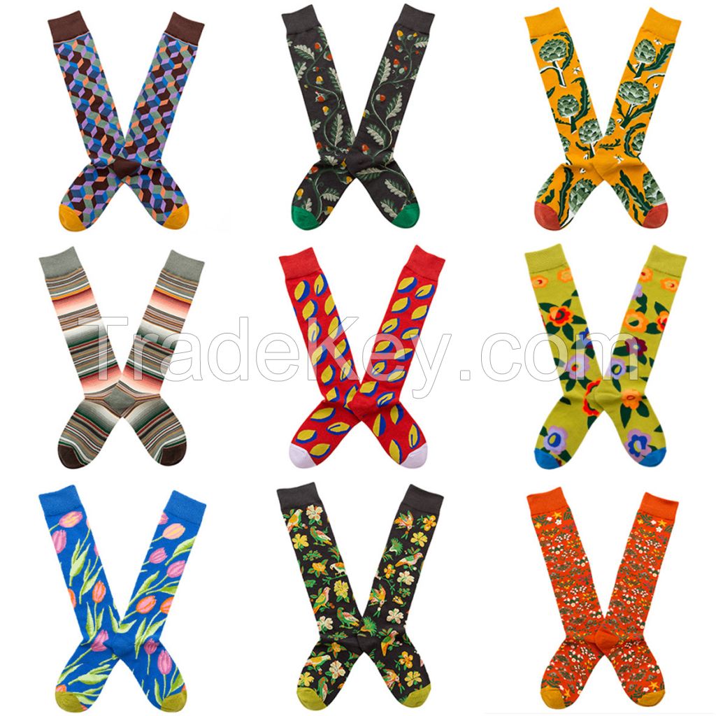 Cotton Socks Custom LOGO Colorful Patterned  for Women Men Kids Babies Socks