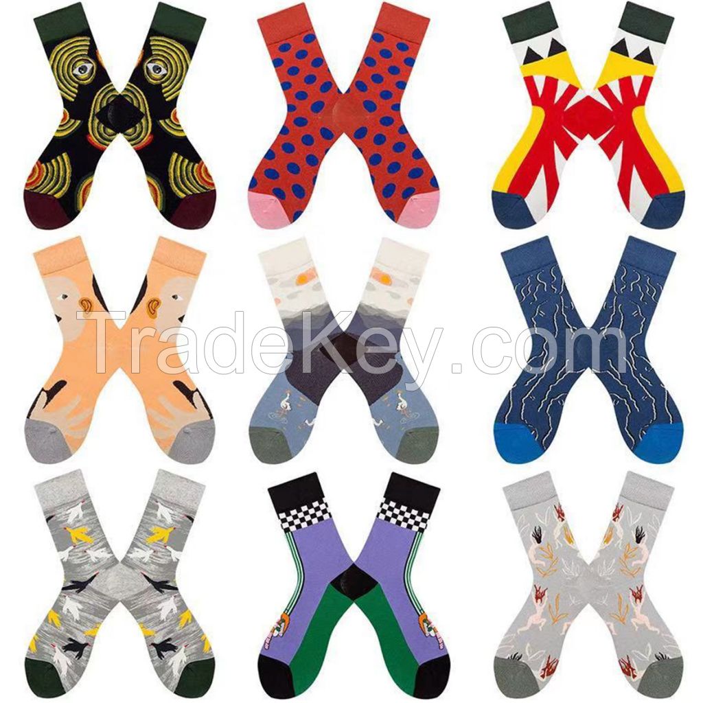 Cotton Socks Custom LOGO Colorful Patterned  for Women Men Kids Babies Socks