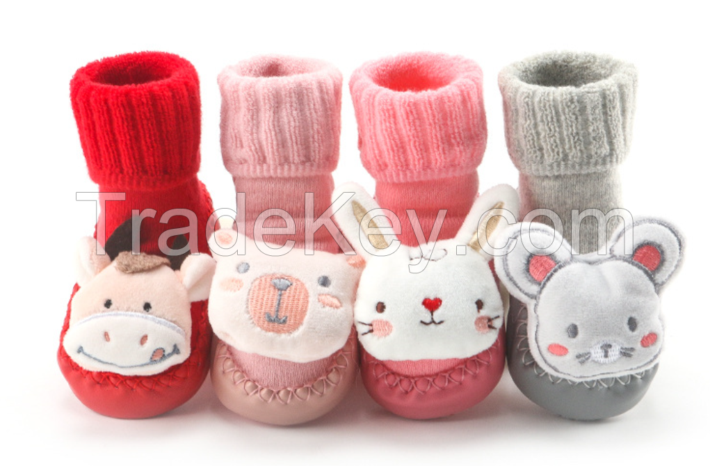 Cute Infant New born Baby 3D Socks shoes gift box