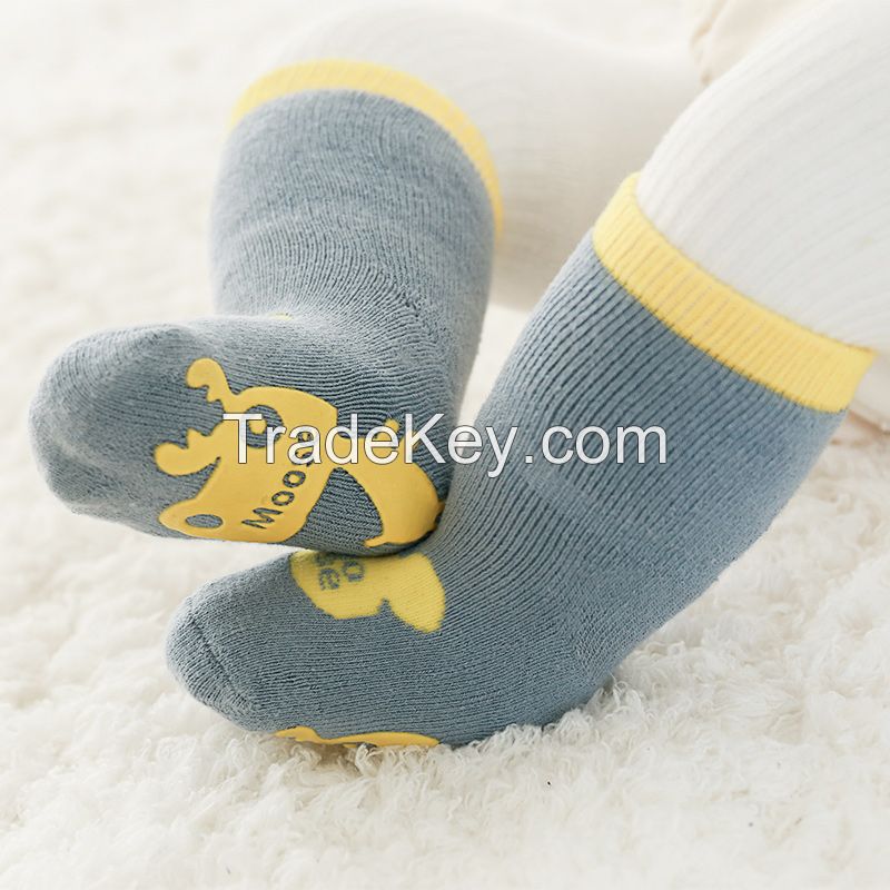 Baby Non Slip Grip Ankle Socks with Non Skid Soles for Infants Toddlers Kids Boys Girls