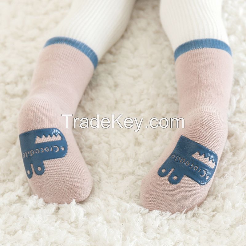 Baby Non Slip Grip Ankle Socks with Non Skid Soles for Infants Toddlers Kids Boys Girls