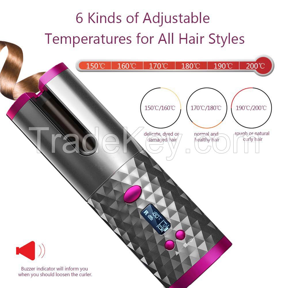 2020 hot selling USB rechargeable automatic hair curler