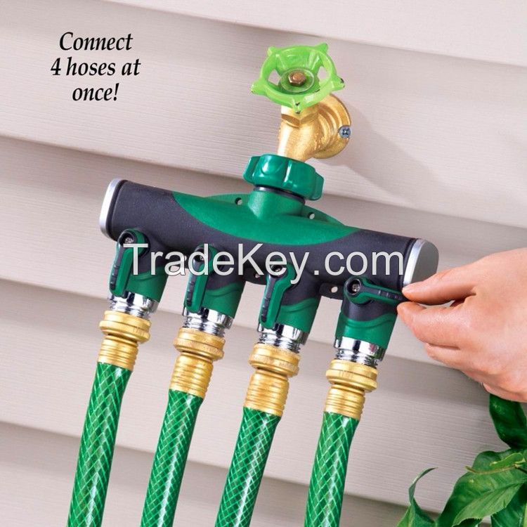 pipe connector 4 Way sprinkler hose Converter Connector Splitter for Garden Irrigation Watering