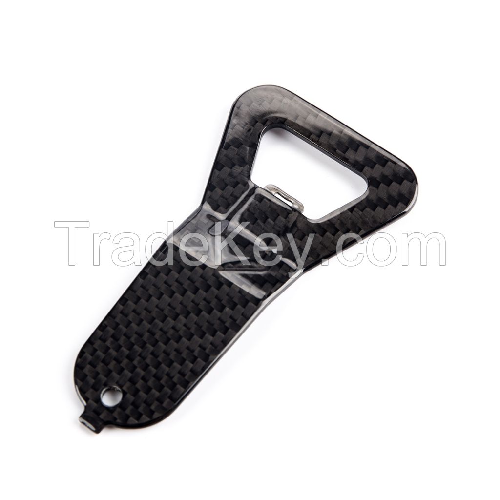 Carbon fiber material beer bottle opener keychain