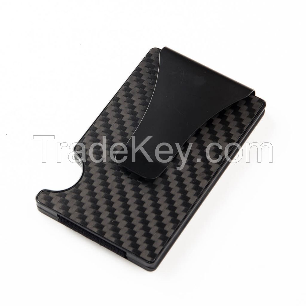 Slim Carbon Fiber Card Holder rfid Blocking Front Pocket Custom Metal Business Card Holder Men Wallet
