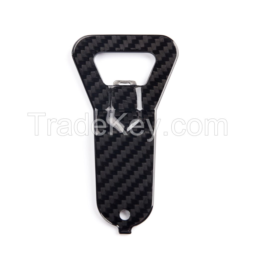 Carbon fiber material beer bottle opener keychain